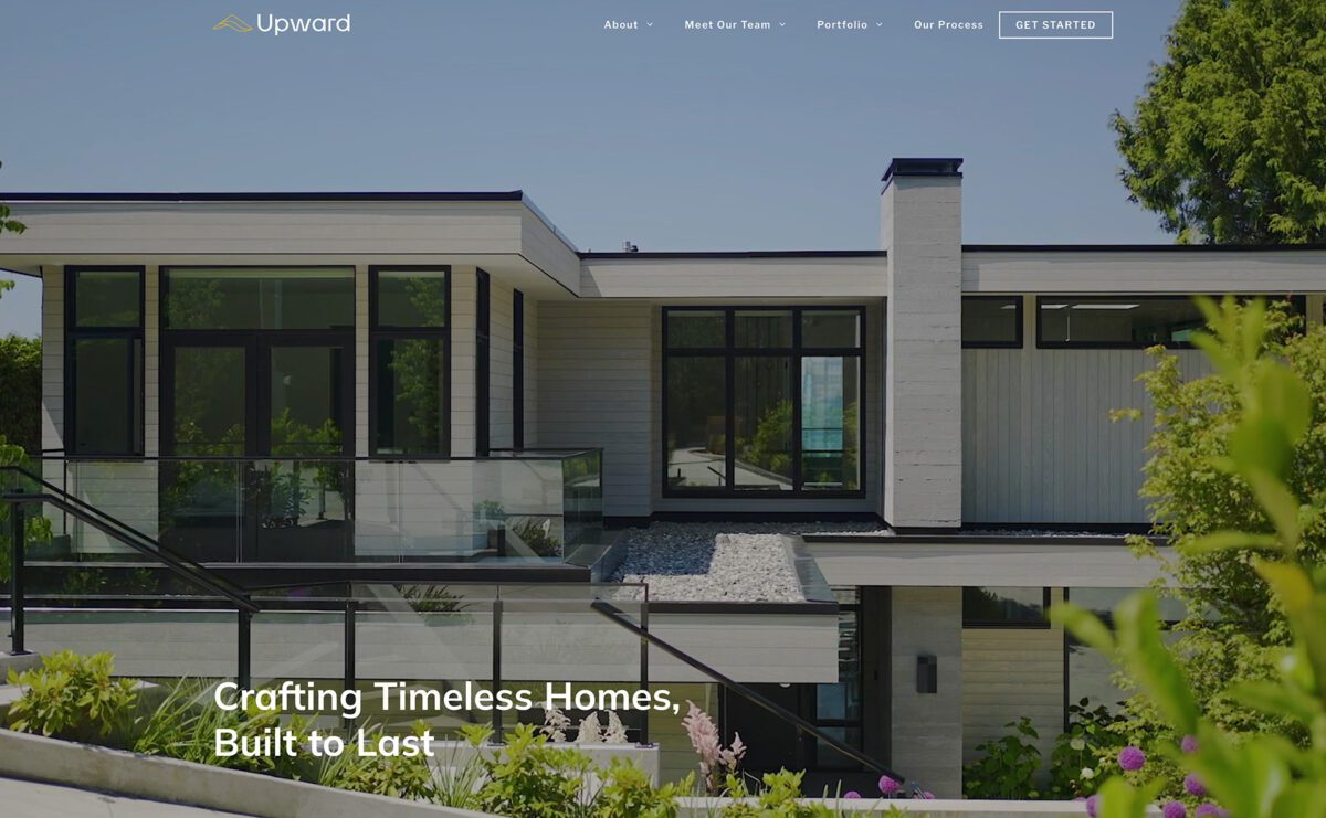 Home builder website design for Upward Construction