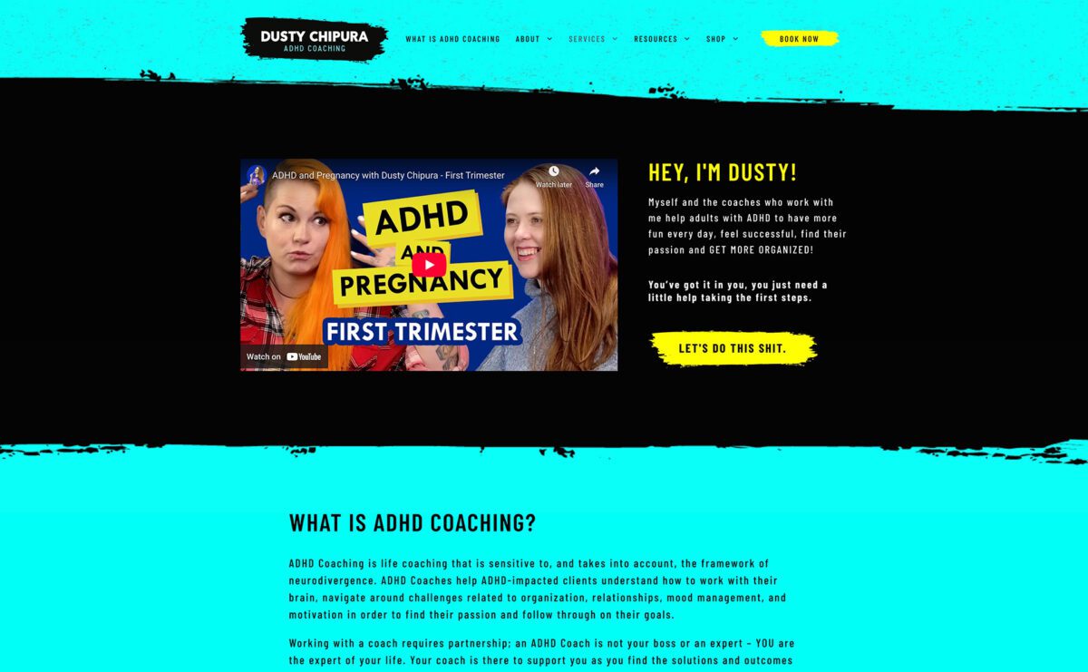 Coaching website design for Vancouver ADHD Coaching
