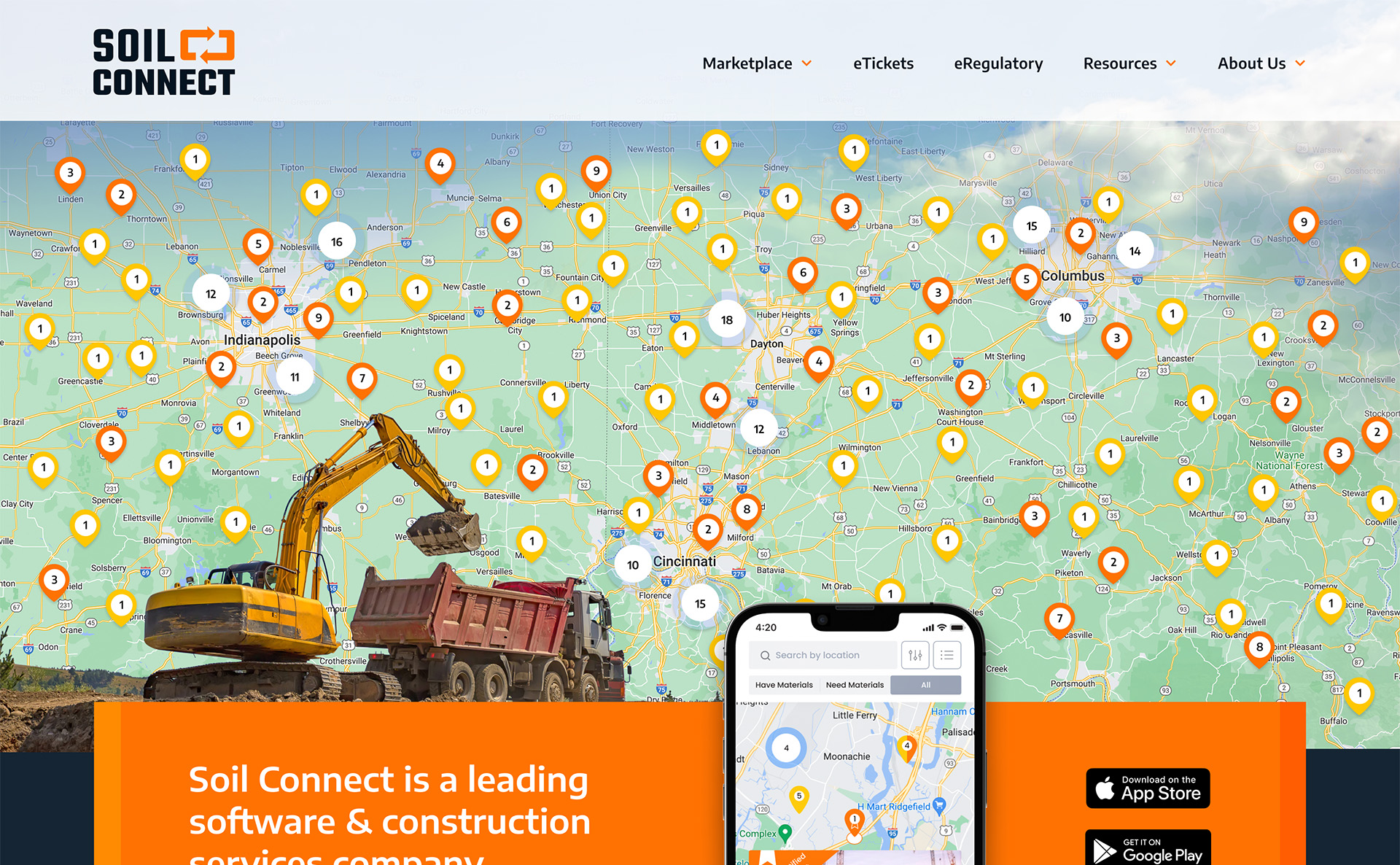 Website Screenshot Of Soil Connect a past web design client
